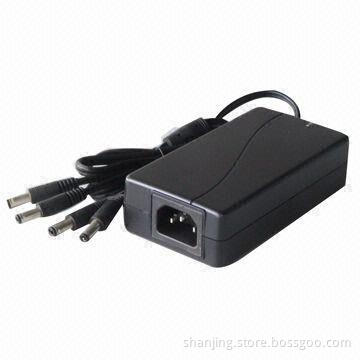 Laptop DC Adapter, 60W, 12V, 5A, 4-way Switching Power Supply for CCTV Monitor